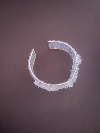 Pulsera ancha piedras azul claro