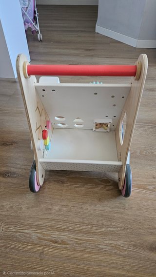 Andador bebé madera Verbaudet rosa