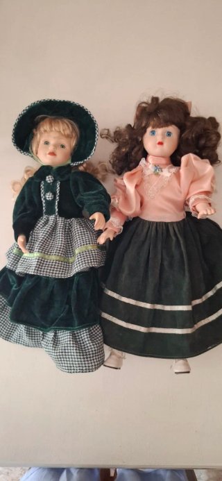 2 Bambole Porcellana Vintage