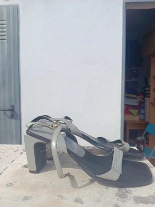 Sandalias Y2K tacón ancho vintage
