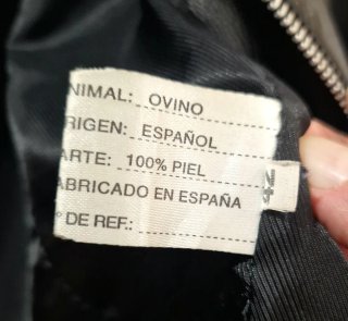 Chaqueta Piel Ovino Vintage Negra mujer