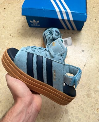 Sandalias Adidas Gazelle Mujer Azul Marrón