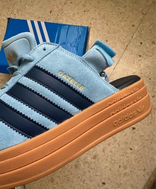 Sandalias Adidas Gazelle Mujer Azul Marrón