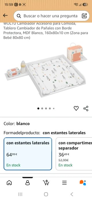 Cambiador Cómoda Hemnes + Mueble Lateral