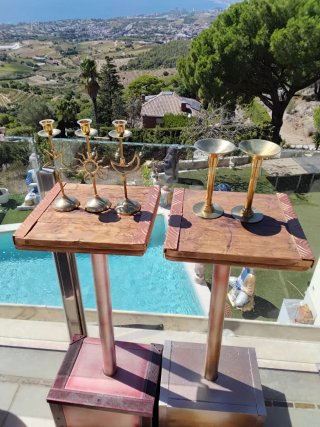 Candelabros de latón antiguos