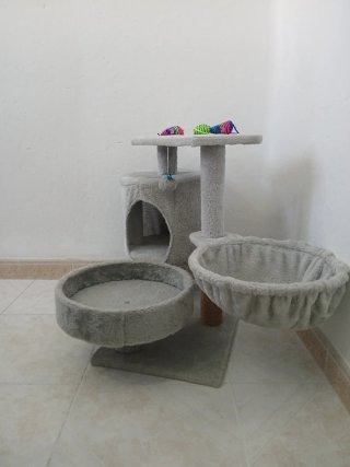 Centro de juegos para gato de forro polar