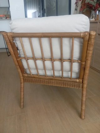 Sillón de rafia Ikea beige