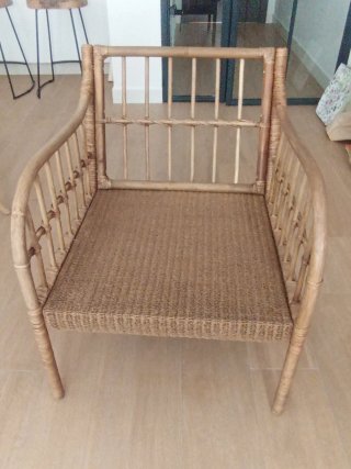 Sillón de rafia Ikea beige