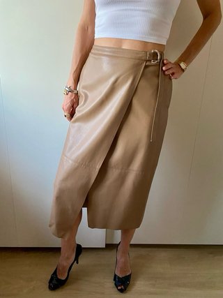 Falda midi S.Oliver Talla S Beige