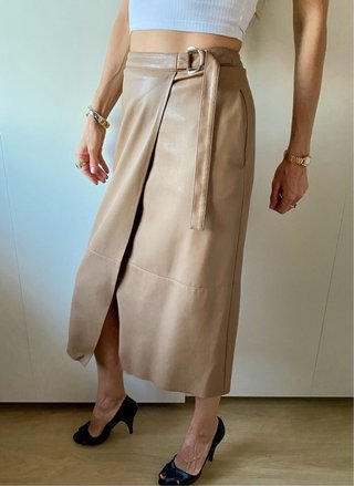 Falda midi S.Oliver Talla S Beige