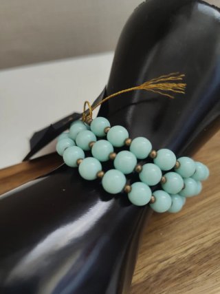 Bracciale a molla  agata verde mare oro