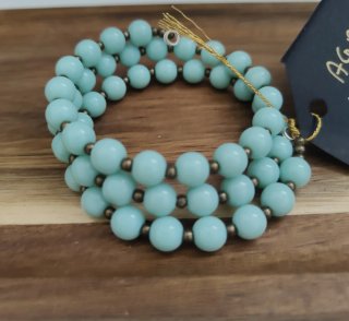 Bracciale a molla  agata verde mare oro