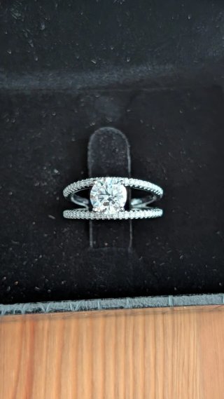 Anillo Plata 925 Solitario Moissanita