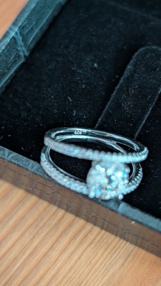 Anillo Plata 925 Solitario Moissanita