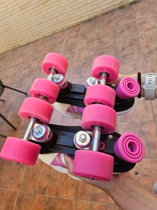 Patines Fila 4 ruedas Talla 34 Blanco/Rosa