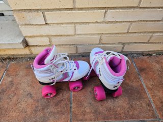 Patines Fila 4 ruedas Talla 34 Blanco/Rosa