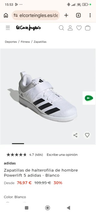 Zapatillas Adidas Powerlift Blancas Talla 44