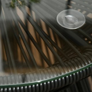 Tavolo rotondo in rattan sintetico nero