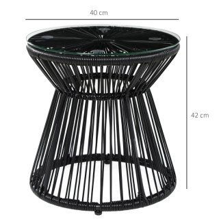 Tavolo rotondo in rattan sintetico nero