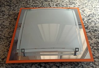 Lámpara de techo moderna naranja y cristal
