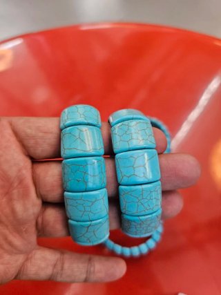 Set 4 bracciali elastici turchese