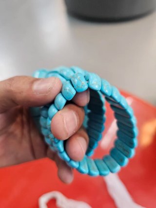 Set 4 bracciali elastici turchese