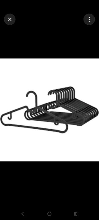 Perchas Ikea 39cm Plástico Negro Blanco