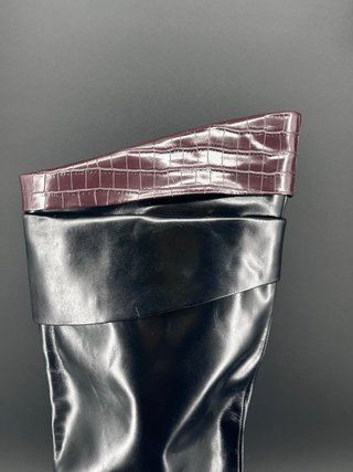 Botas Zara Piel Tacón Kitten Puño Cocodrilo