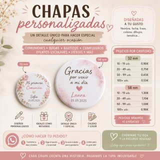 Chapas personalizadas para eventos