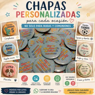 Chapas personalizadas para eventos
