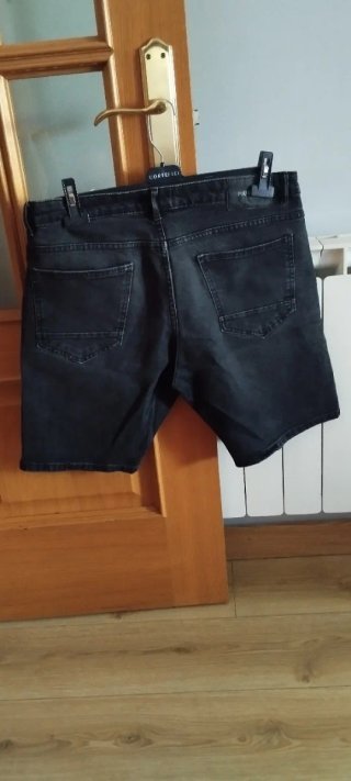 Pantalón corto vaquero Pull&Bear negro T.44