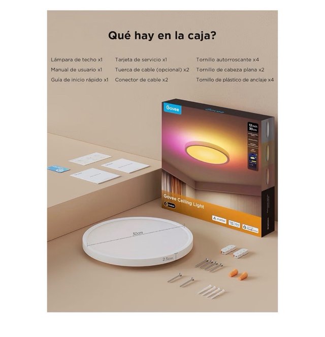 PackX2 Plafones Techo Inteligente Govee 12 RGB