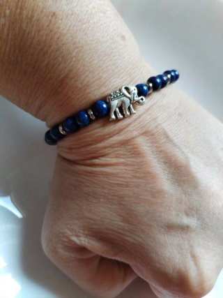 Bracciale Ganesh argento lapislazzuli onice