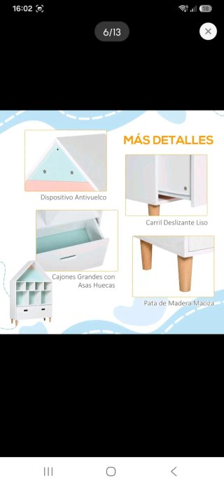 Estantería infantil casita blanca