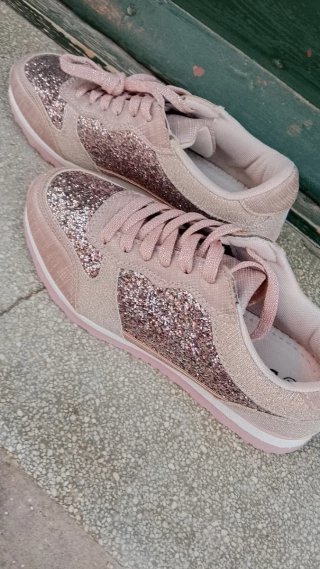 Zapatillas rosas con brillos tallas 37