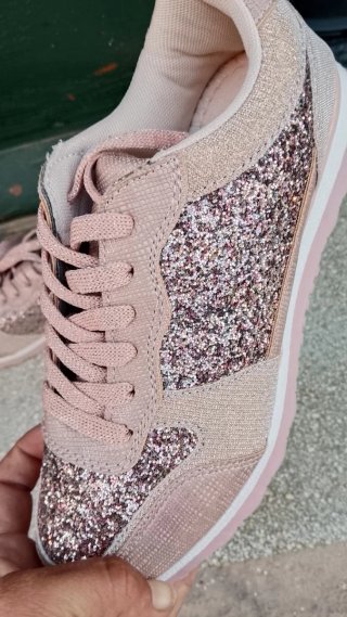 Zapatillas rosas con brillos tallas 37
