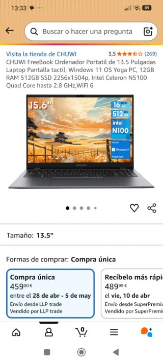 Chuwi Freebook 13.5 Táctil-Yoga