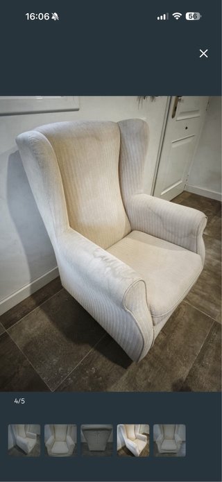 Sillón individual beige tela