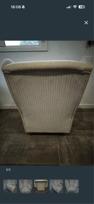 Sillón individual beige tela