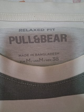 Camiseta Pull&Bear Rayas Verde y Blanca