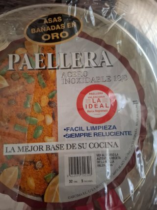 Paellera Ideal Acero Inoxidable 18/ Asas Doradas
