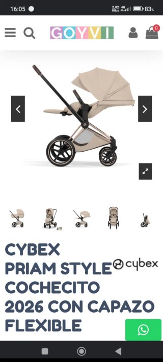 Carro Cybex Priam Beige y Rose Gold