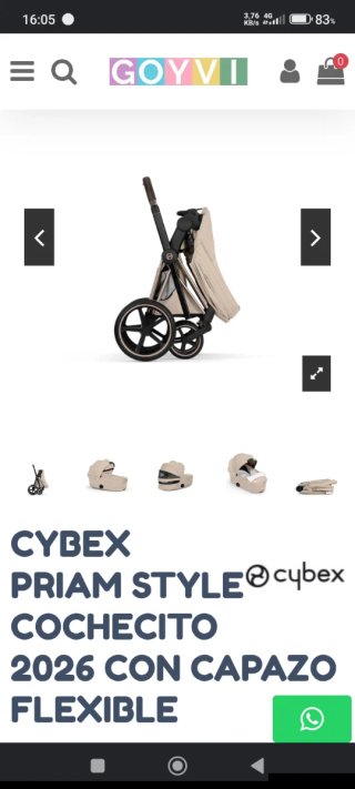 Carro Cybex Priam Beige y Rose Gold