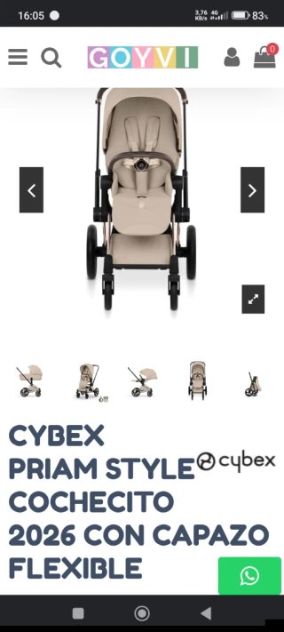 Carro Cybex Priam Beige y Rose Gold