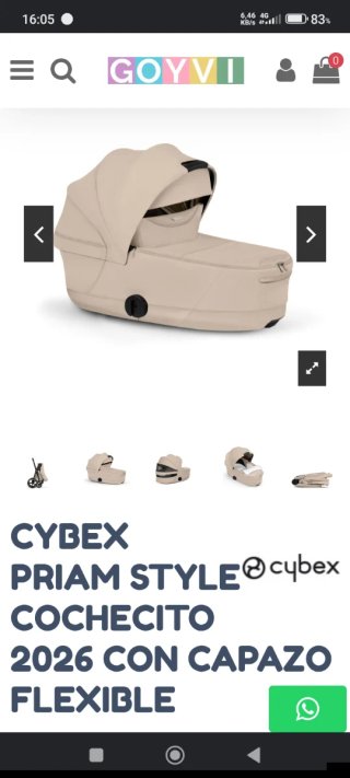Carro Cybex Priam Beige y Rose Gold