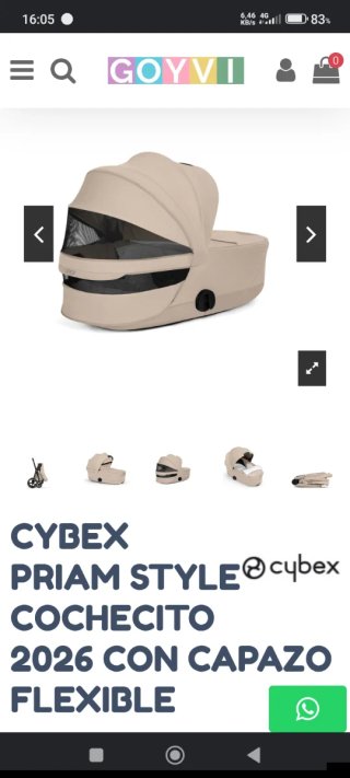 Carro Cybex Priam Beige y Rose Gold