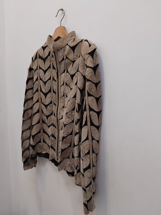 Chaqueta Vintage de Cuero Artesanal (Diseño Hojas)