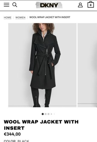 Abrigo DKNY Lana Negro