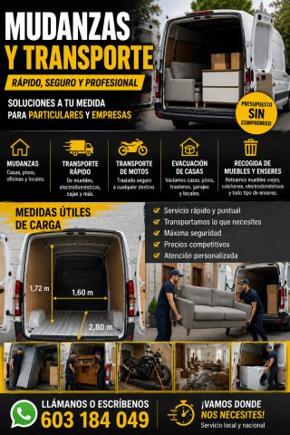 MUDANZAS Y TRANSPORTE — SERVICIO RÁPIDO