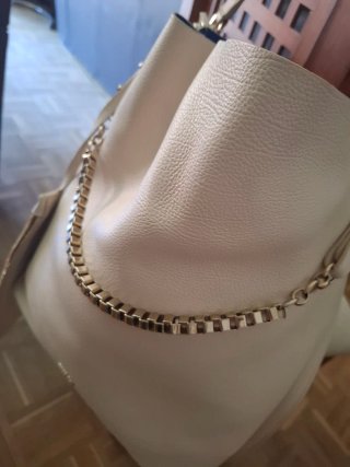 Bolso Hombro Furla Crema Cadena Dorada